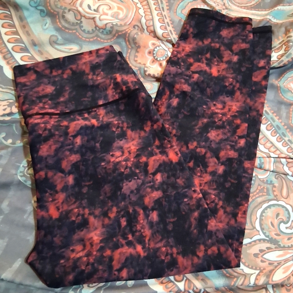 Zyia Womens Size 12 Leggings Large Pink & Navy